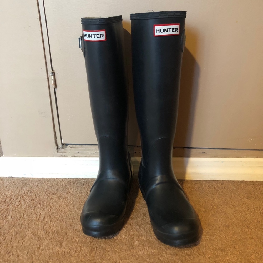 Navy Tall Hunter Rain boots